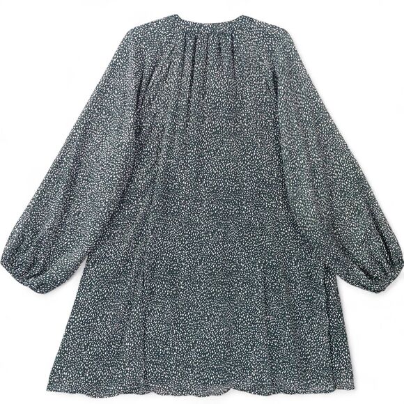 Joie Dress Womens XXL 2X Green White Dot Long Sleeve Lined Boho Peasant Buttons - Picture 3 of 10